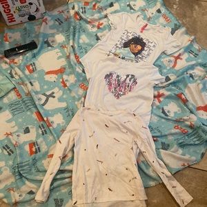 Girls shirts 3 pack one long sleeve size 8